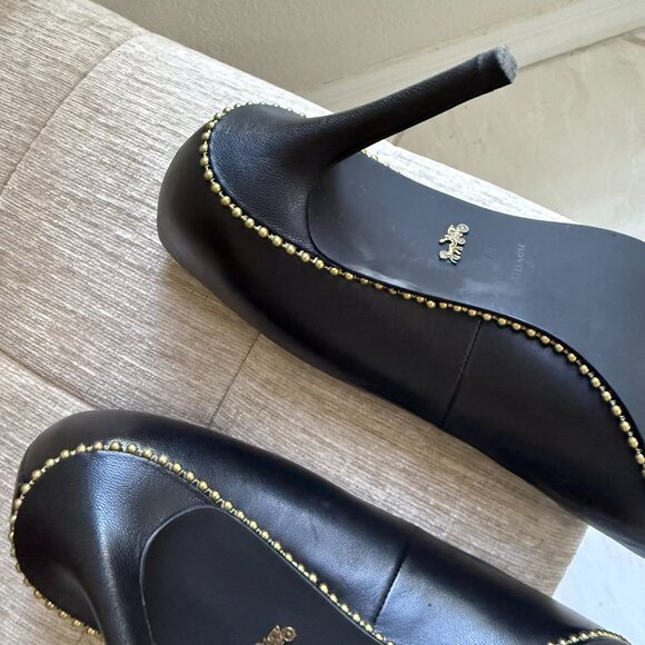 COACH Black Leather High Heel Shoe size 7.5 - Picture 16 of 16